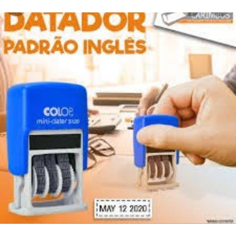CARIMBO MINI DATADOR INGLES MM/DD/AAA