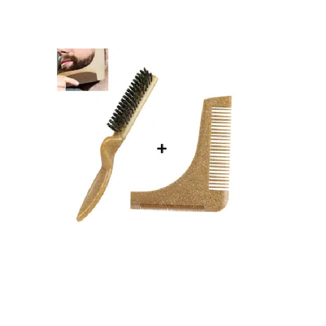 Kit Barbeiro Escova e pente Barba régua modelador