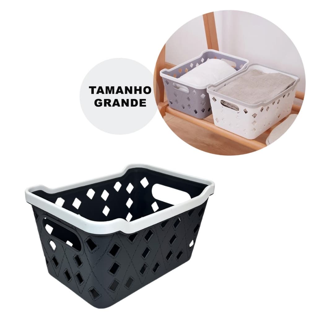 Cesto Multiuso Organizador para Gaveta - Cestinha Decorativa 25,5 x 18,5 - 1 unidade