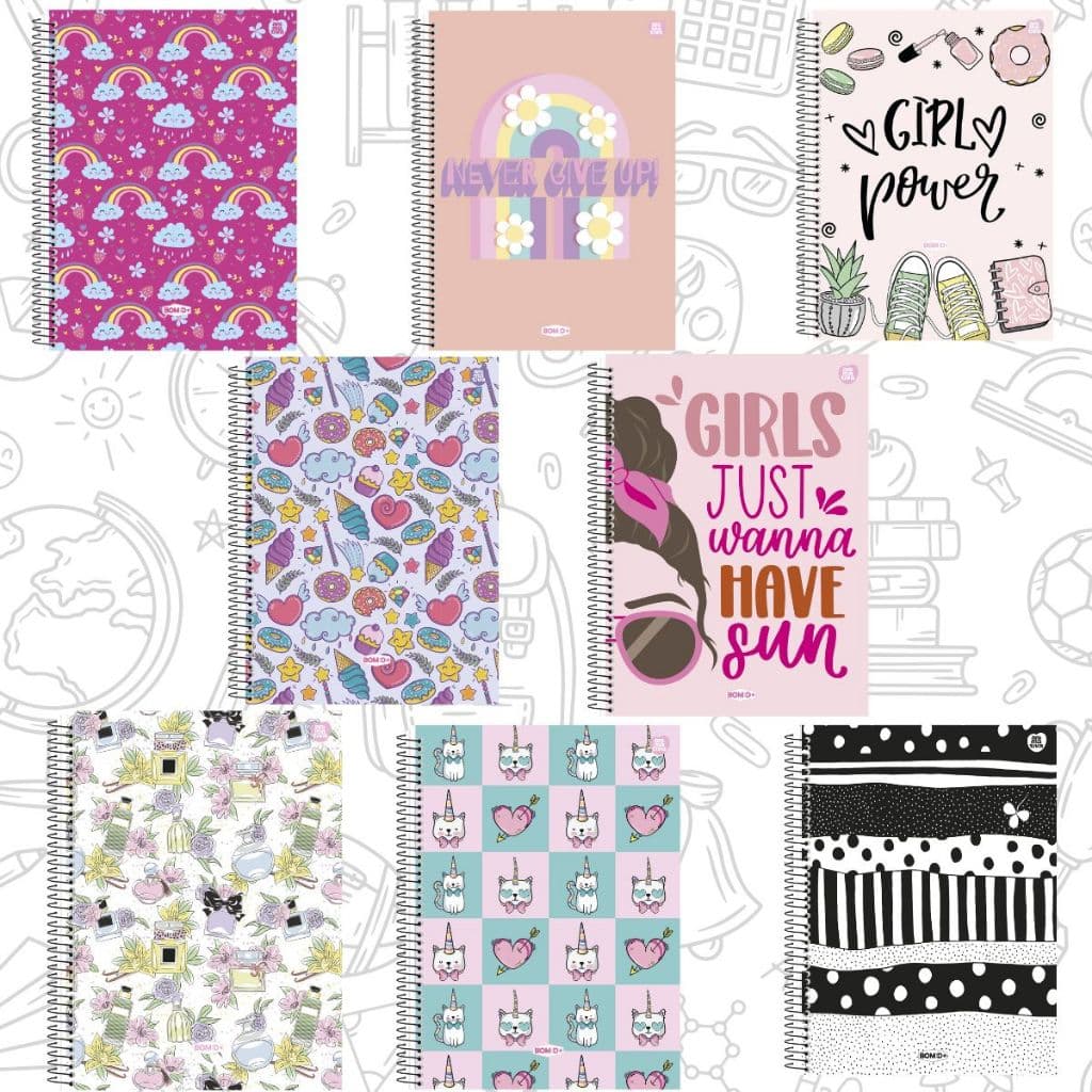 Caderno Unidade  Universitário 15 Matéria CD 240 Folhas Animativa - Bom D+ Feminino SD