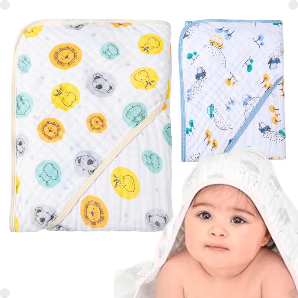 Toalha de banho bebê Soft com capuz Fralda Enxoval Premium 80x80cm Luxo
