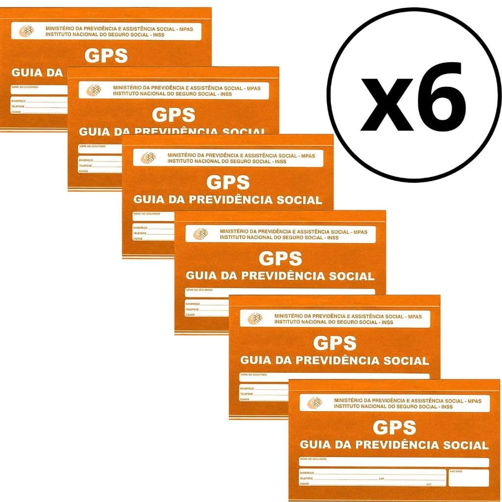 Carne GPS INSS Guia Da Previdência Social 12 Folhas Carbonado