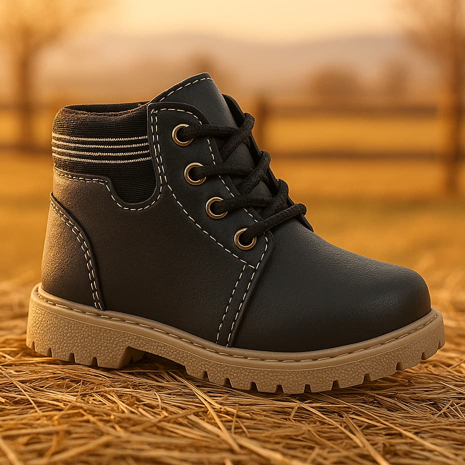 Bota Infantil Menino Coturno Preto Tamanho 22 ao 27 Botinha