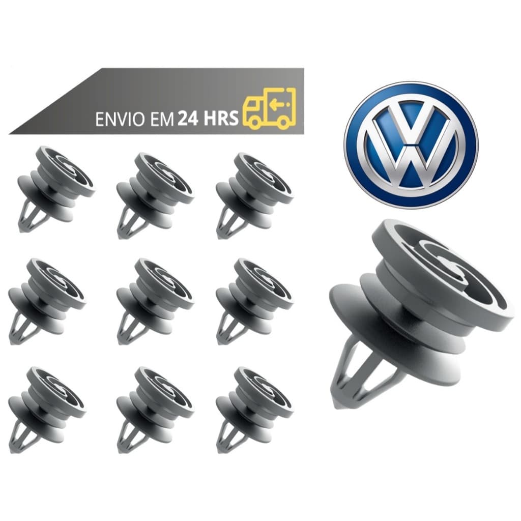 Kit Grampo Presilha Forro da Porta Volkswagen Fox Gol Saveiro Parati Spacefox