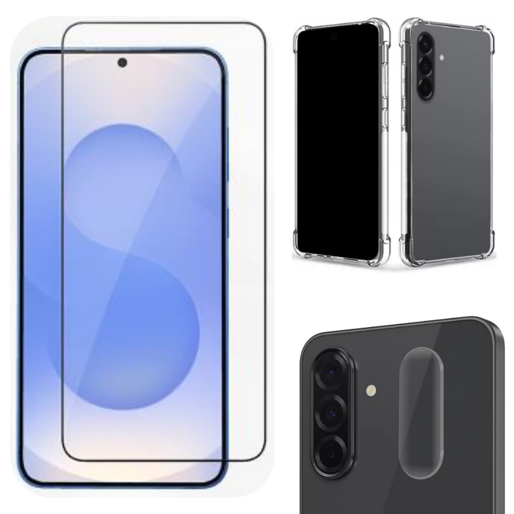 Película Cerâmica Para Galaxy A56 - Lente Metal Prata - Capinha Anti Shock