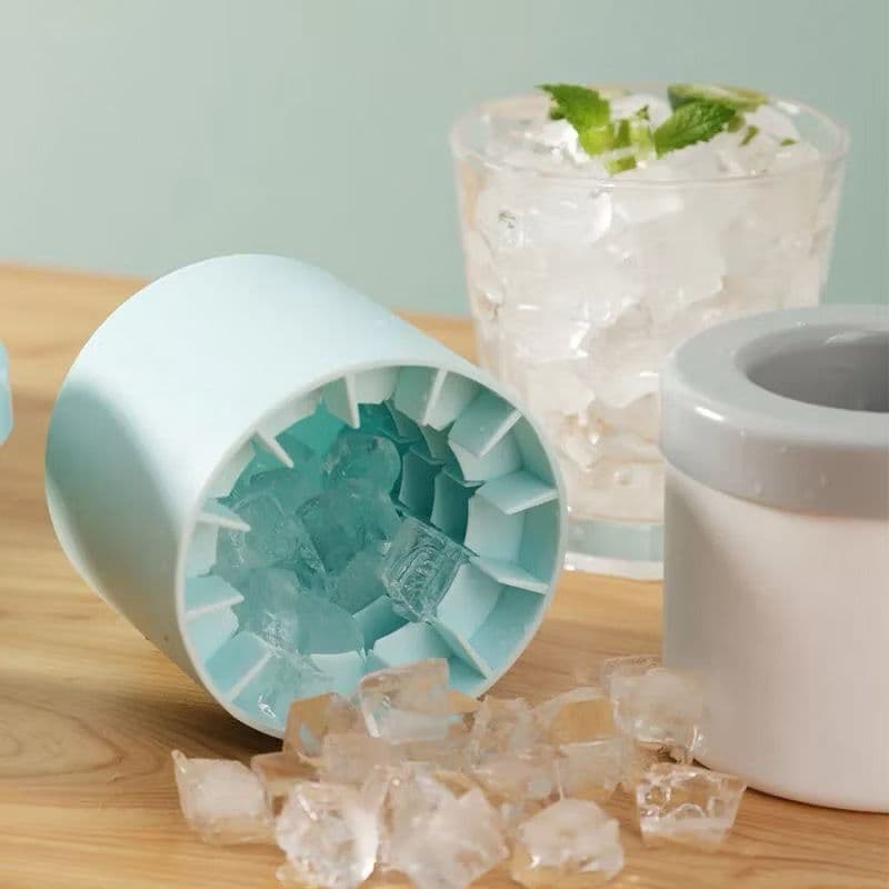 Molde De Silicone Para Cubos De Gelo Balde Redondo De Verão Frigorífico Criativo Ferramentas