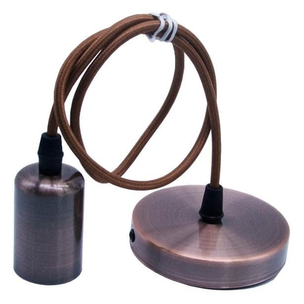Pendente de Luminária Lustre Cromado com Canopla E Cabo