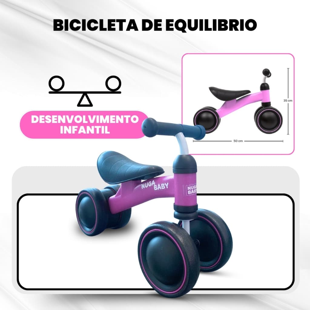 Bicicleta Infantil De Equilíbrio 4 Rodas