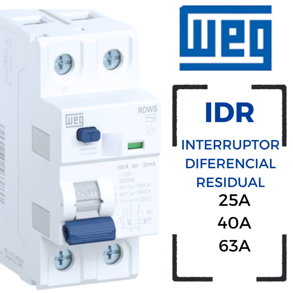 Interruptor Diferencial Residual IDR 63A 40A 25A RDWS TIPO-AC WEG