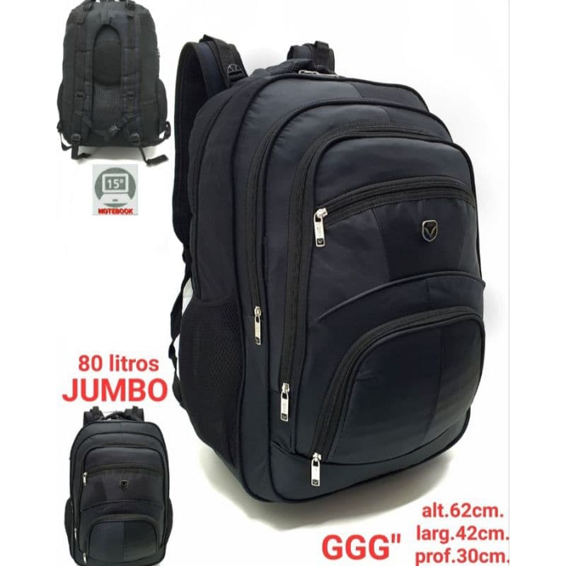 Mochila De Costa Reforçada Executiva Grande De 80L E Pará Trabalho Viagem  Motoboy Notebook Grande 4134