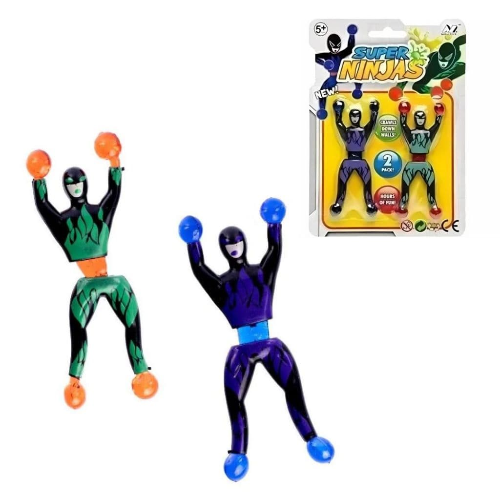 Super Ninjas Escaladores - Kit com 2 Bonecos que Descem pela Parede