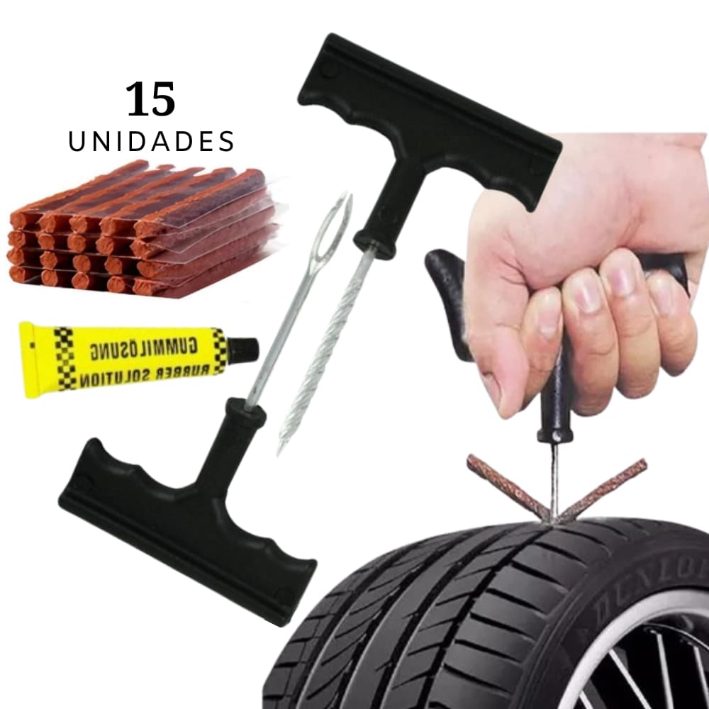 Reparo Pneu Moto Carro Sem Camara Remendo Selante até 15 Macarrão