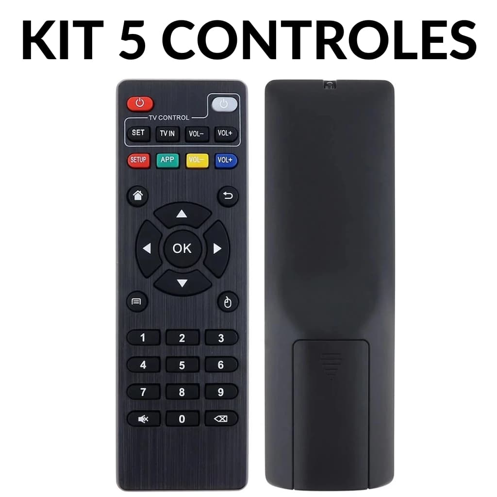 Kit 5 Controle Universal Inteligente Para TV Box/Smart