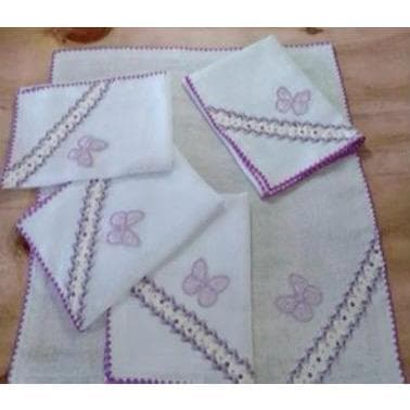Kit com 5 Fraldas de Boca para  Bebê com Borboletas Bordadas
