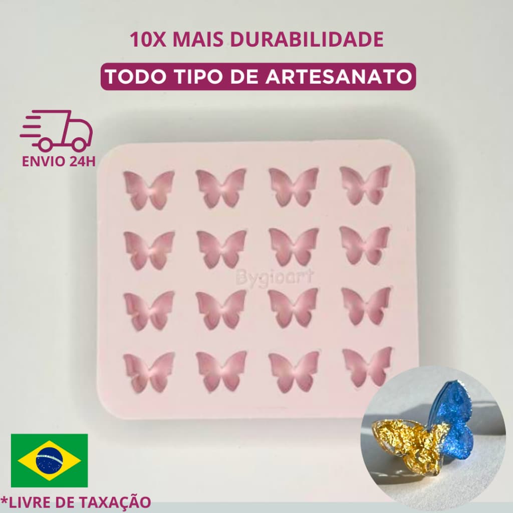 Molde silicone mini borboleta paleta resina epóxi pequeno jóias brinco chaveiro artesanato bisquit