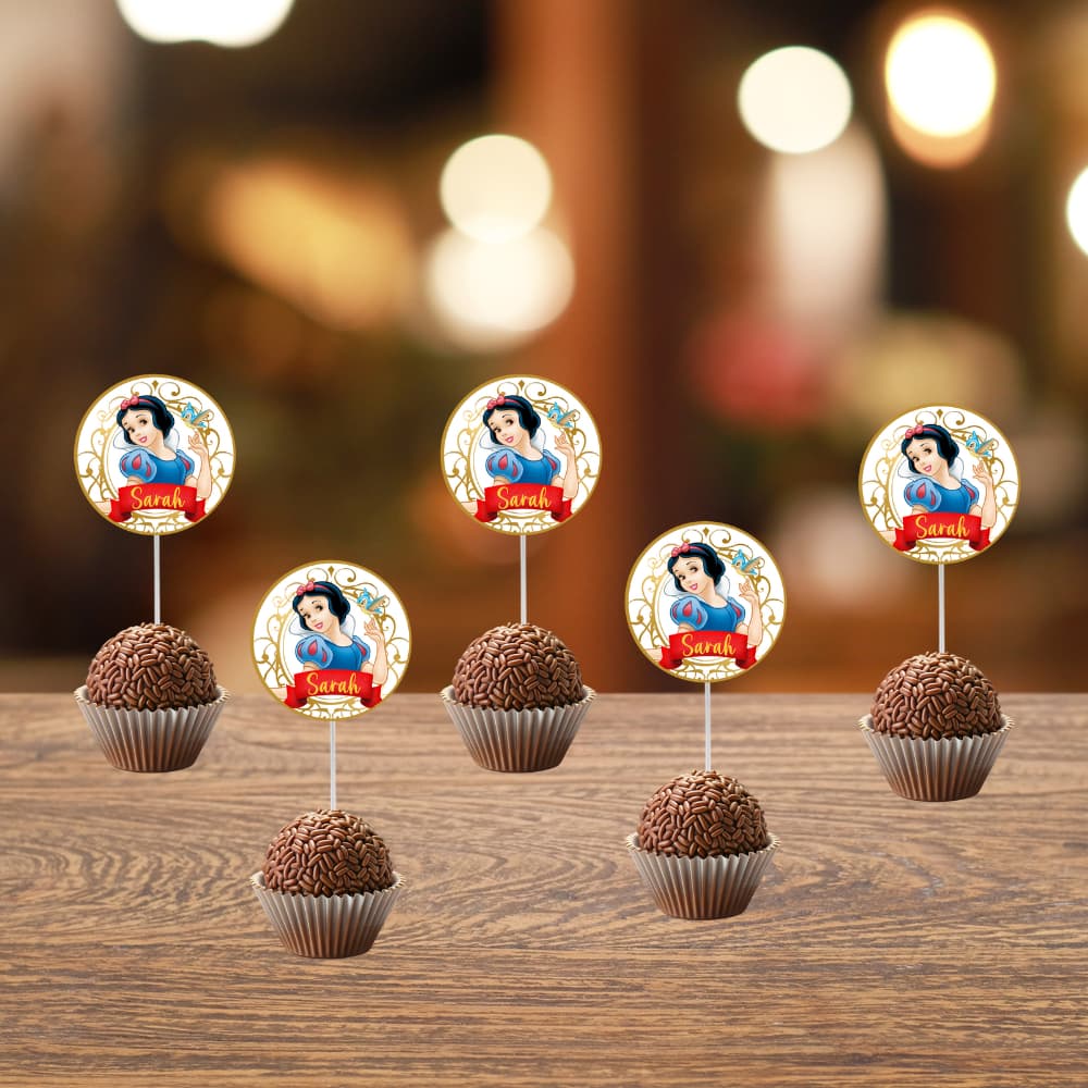 35 ou 70 Toppers de docinhos Branca de Neve -  Topper docinhos - Topper cupcake Branca de Neve