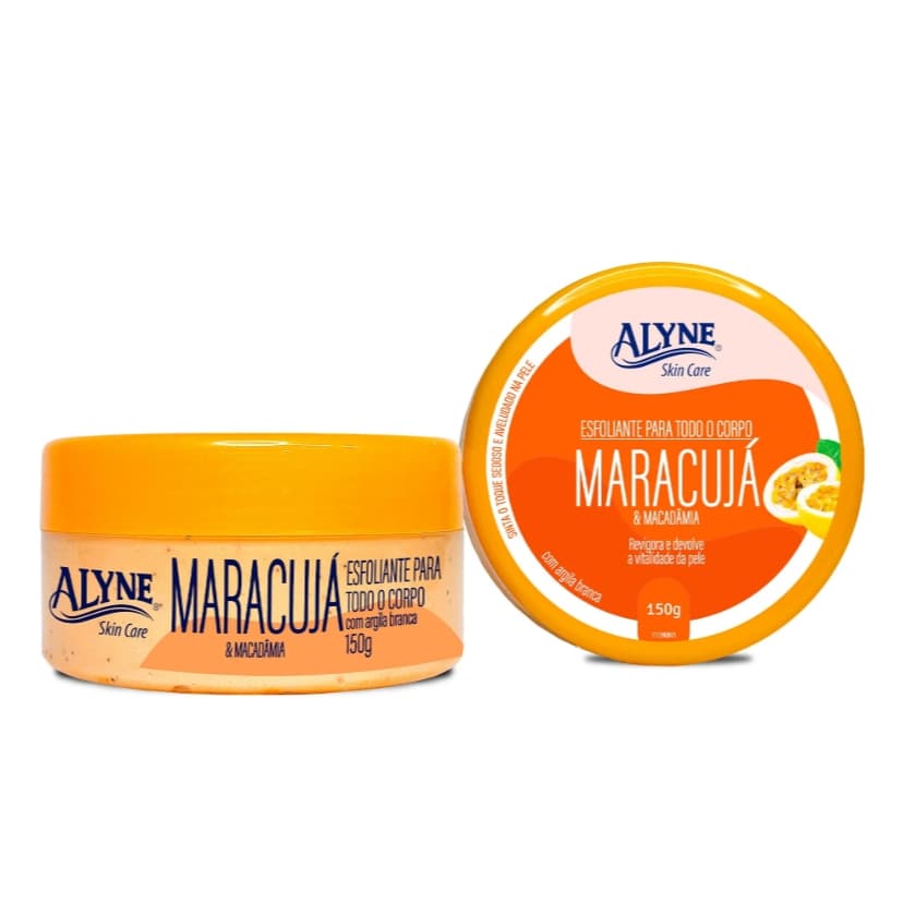 Esfoliante Corporal Maracujá e Macadâmia com Argila Branca 150g Alyne Skincare
