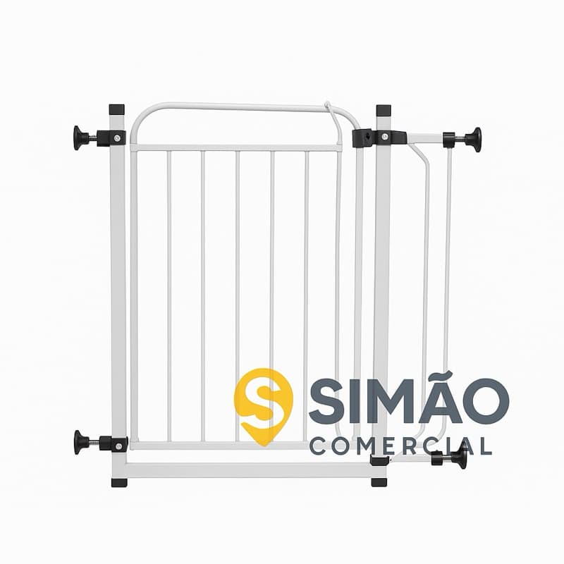 Portão Portãozinho Segurança Proteção Grade C/ Extensor Bebê Cachorro Pet 80cm X 70cm A 80cm