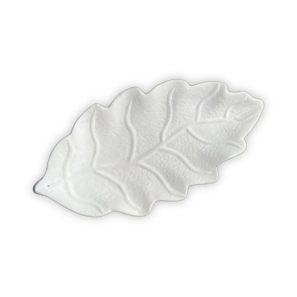 Incensário Vareta Folha Grande em Gesso Cru 21 cm