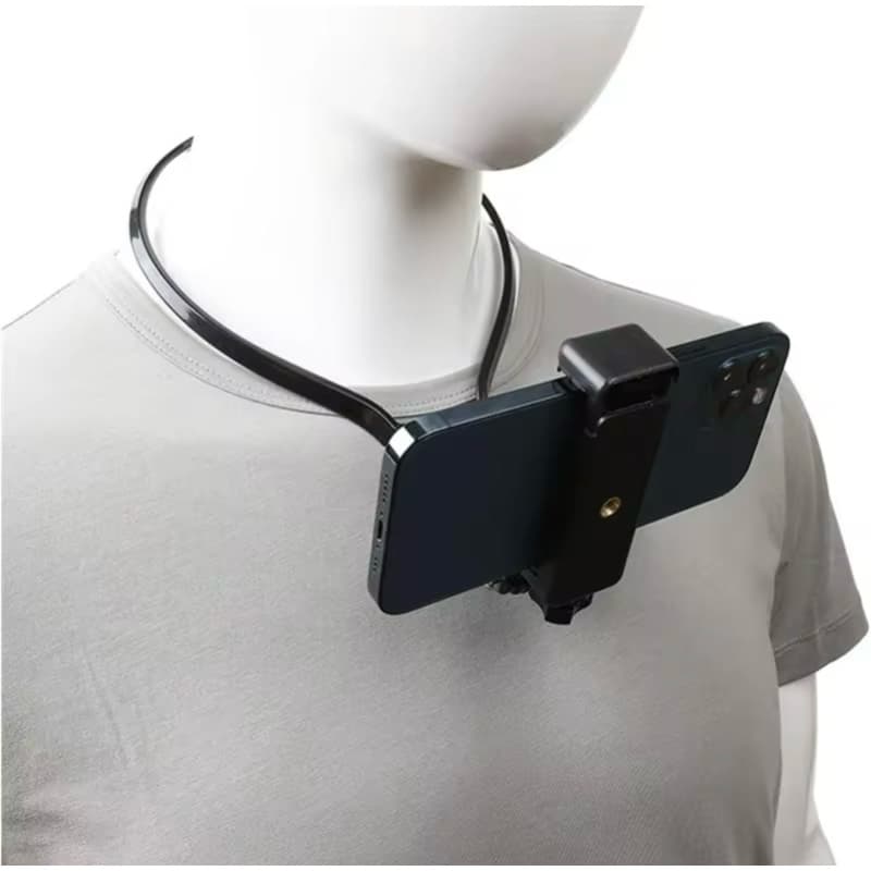 Suporte De Pescoço Para Smartphone e GoPro, Uso no Pescoço, Ajustável, Antivibração, Gravação