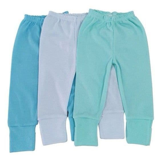 3 Mijão Infantil Calça Bebê Com Pé Reversivel Cores Lisas Culote Vira Pé Enxoval Maternidade