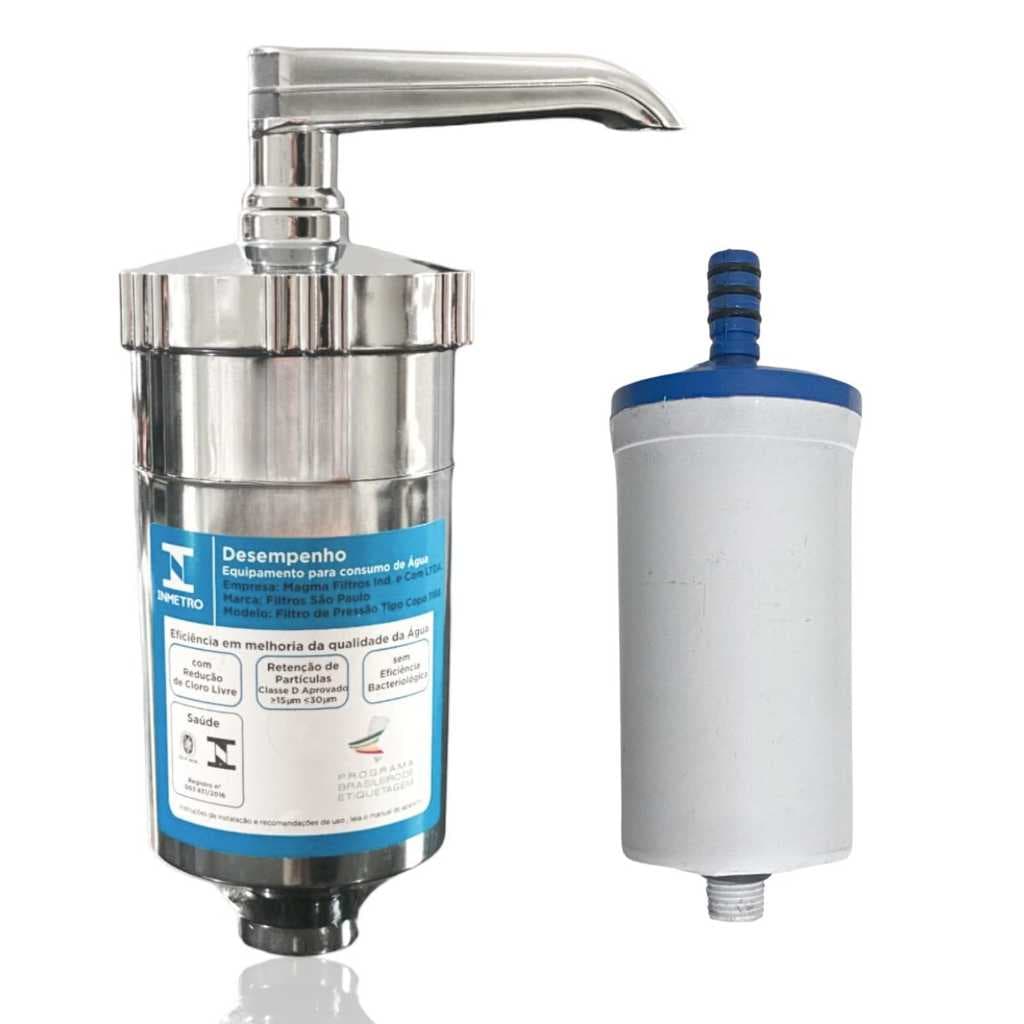 Copo Filtro Abs Torneira Cozinha Gourmet Pia +1 Refil Carvão Ativado