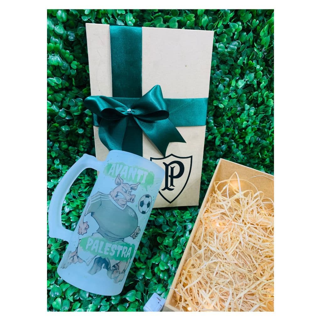 Caixa Em MDF Personalizada De Time Palmeiras - Com ou Sem Caneca De Chopp