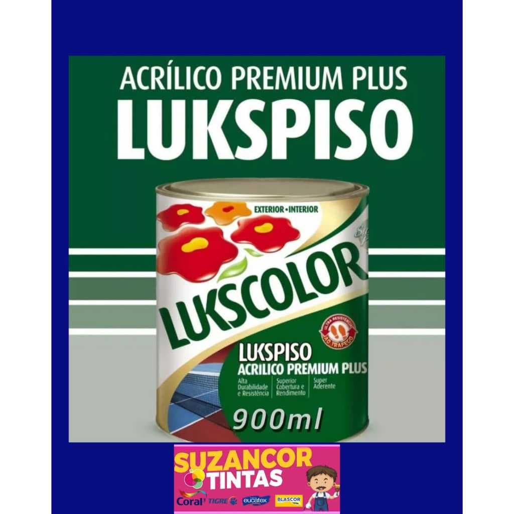 Tinta Piso Acrílico Plus Luckscolor 900ml Várias Cores