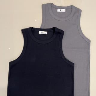 Kit 2 Blusas Femininas Regata Cavada Ribana Algod茫o Canelada Zarah Cores Sortidas Vers谩til