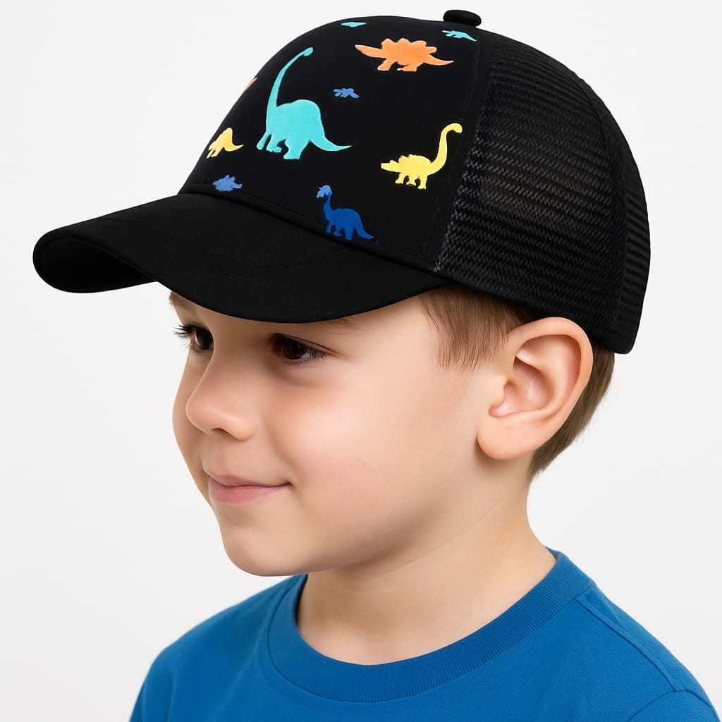 Boné infantil menino telinha de 1 a 5 anos dinossauro