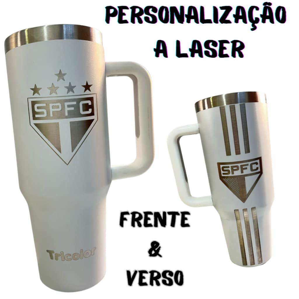 sao paulo copo1.2 l termico com tampa  e canudo ,TRICOLOR FRENTE E VERSO