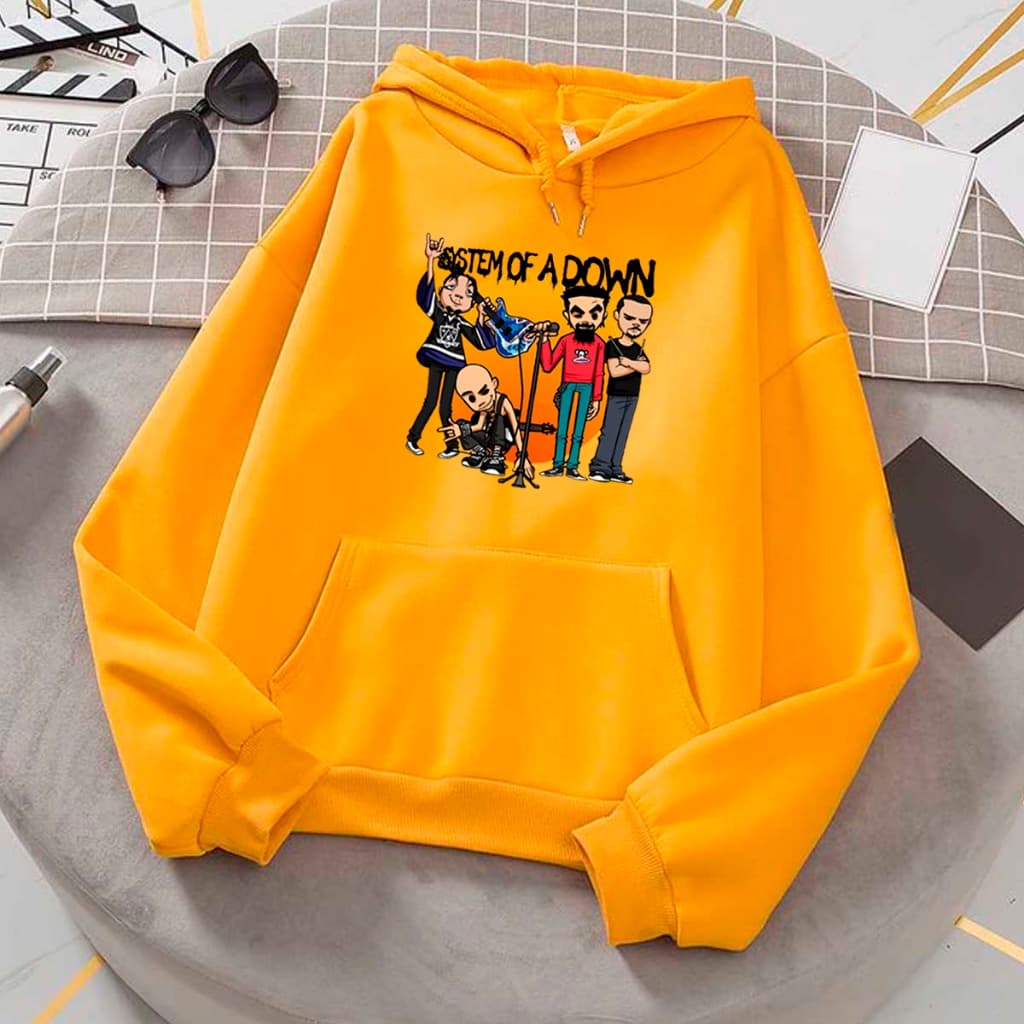 Moletom Canguru Blusa Casaco system of a down Carton Desenho Banda Rock Musica Metal