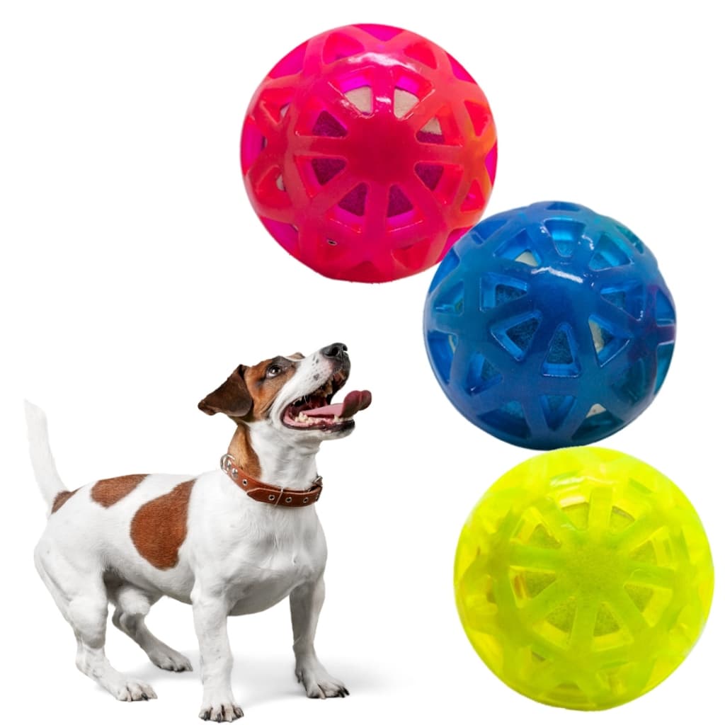 Bola de Borracha Interativa Neon Anti-estress Para Cães e Gatos