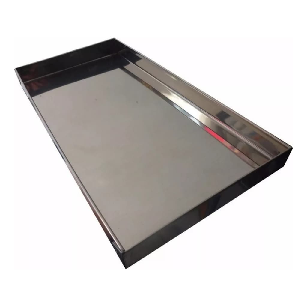 BANDEJA EM INOX PARA ESTUFA DE SALGADOS TAMANHO 15X26X2,5 CM