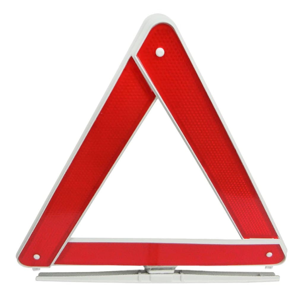 Triangulo De Sinalização Segurança Atenção Carro Automotivo Branco Refletivo