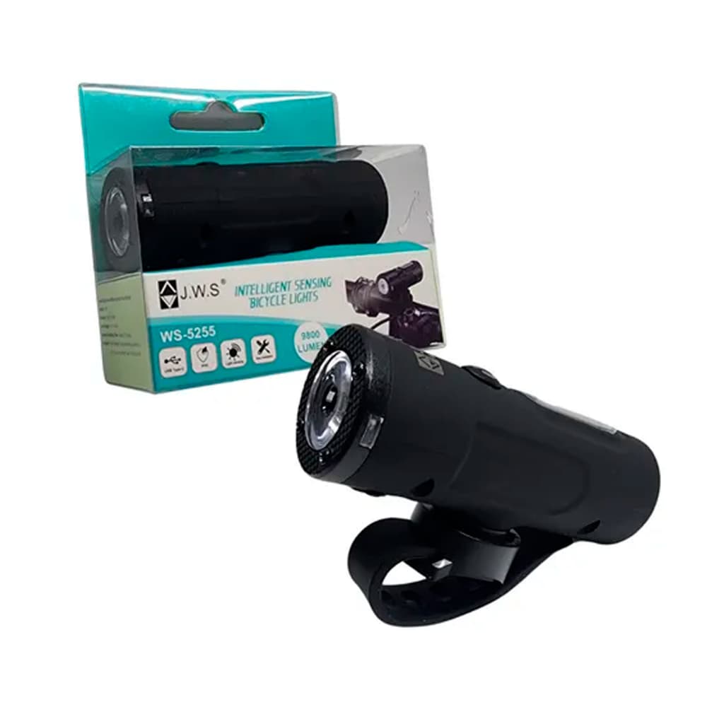 FAROL PARA BICICLETA MTB RECARREGAVEL COM LED GUIDÃO JWS-JYX  TAIWAM Preto WS-5255 (9800 Lumens)