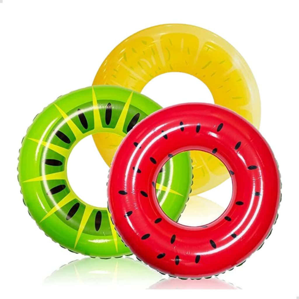 Boia Circular De Fruta 90cm Adulto Infantil Colorida Redonda Piscina Divertida Grande Gigante