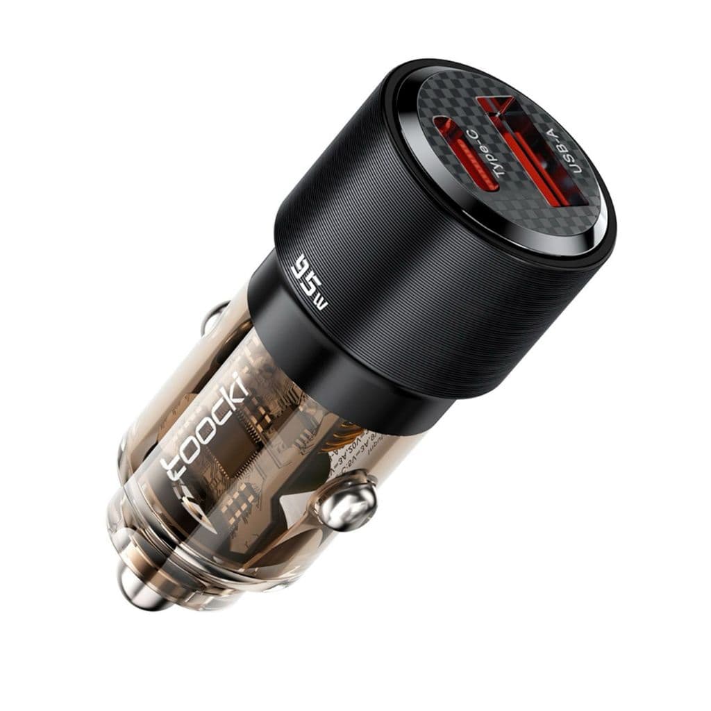 Carregador Veícular Ultra Rápido Turbo 95w 2 Portas USB-A + USB-C Carrega Notebook