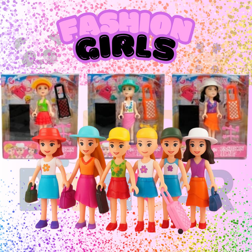 Kit Boneca estilo Polly Pocket Similar - Brinquedo Infantil Interativo Pais e Filhos, desmontável.