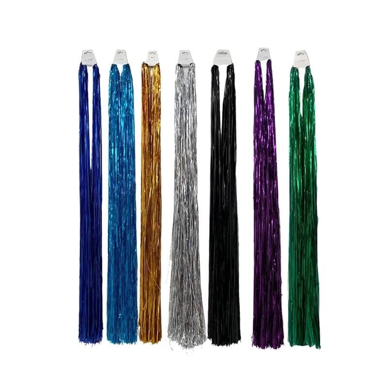 Chicote Metalizado Metaloide Franjas Carnaval - 1,6m x 3mm - Div Cores