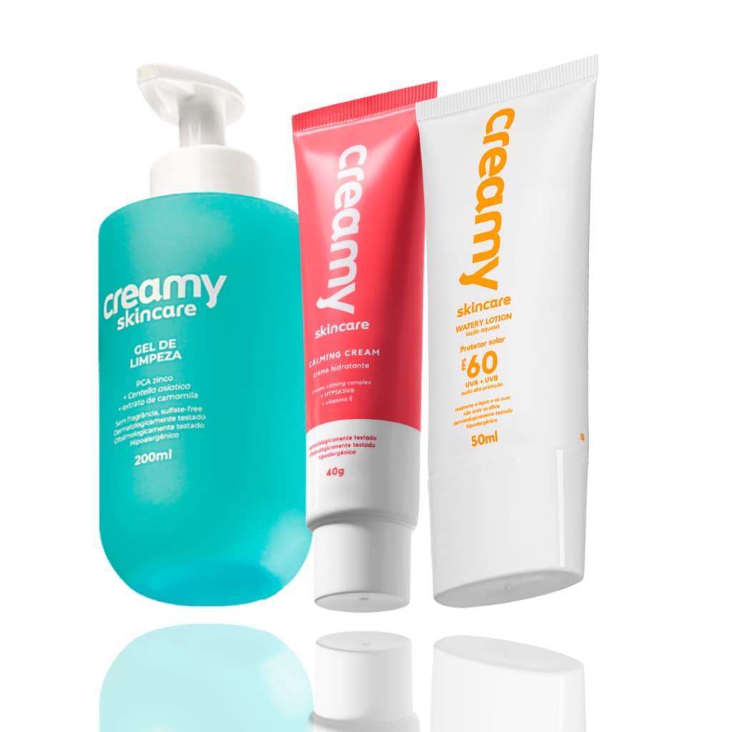 Kit Completo Creamy Skincare Pele Oleosa Rotina Básica