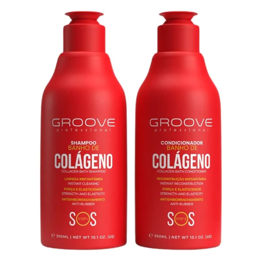 Kit Banho de Colágeno Shampoo e Condicionador Groove Professional 300ml cada