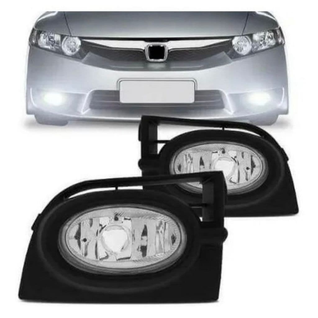 Farol Milha neblina Auxiliar Civic 2006 até 2008 Lente Vidro Par/Unidade
