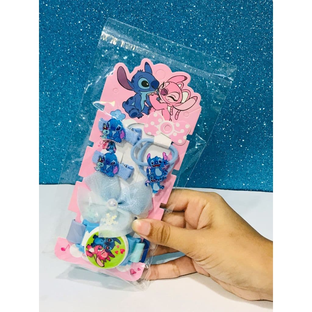 kit acessórios de cabelo e relógio Stitch