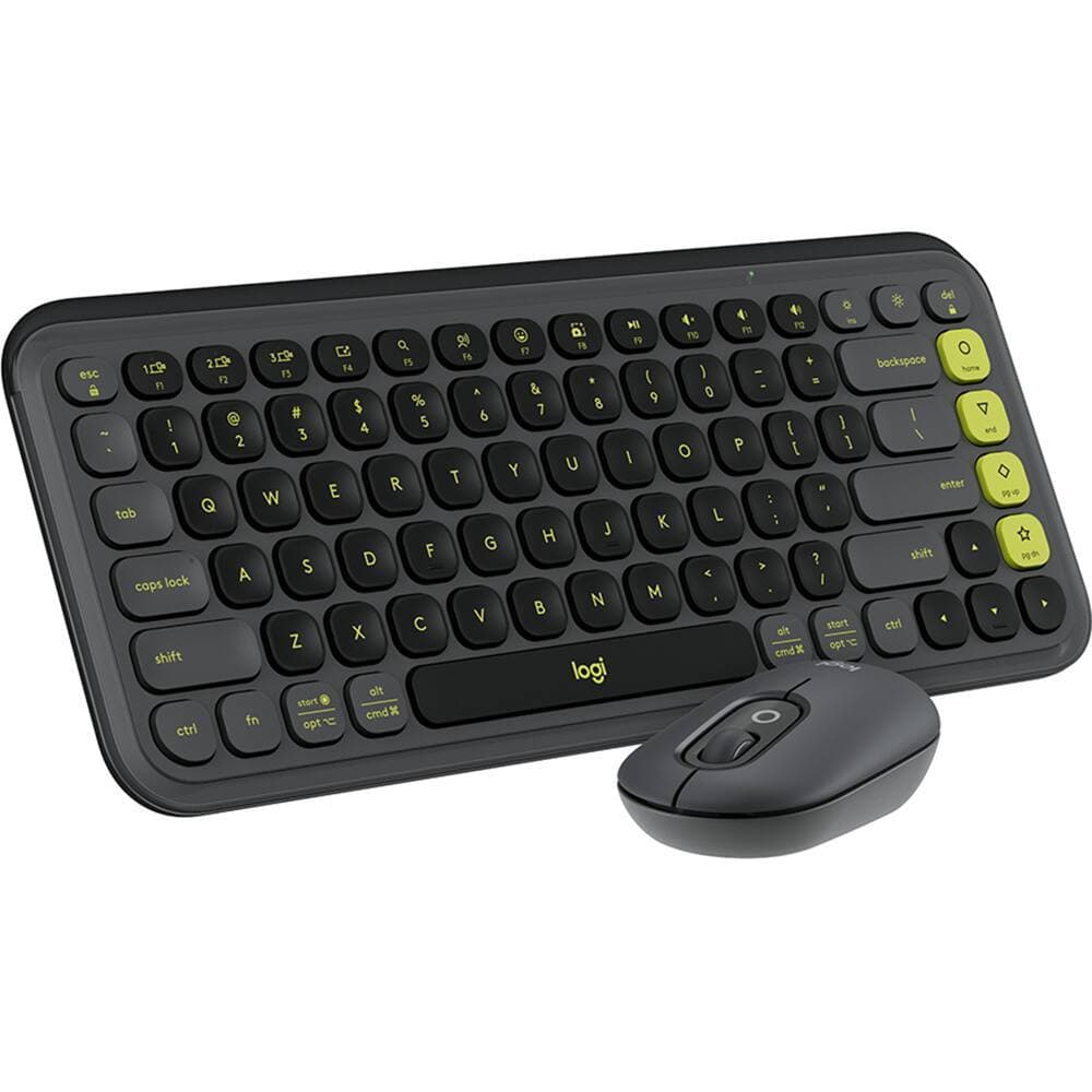 TECLADO E MOUSE LOGITECH POP ICON GRAFITE SEM FIO CONEXÃO BLUETOOTH CLIQUE SILENCIOSO LAYOUT US