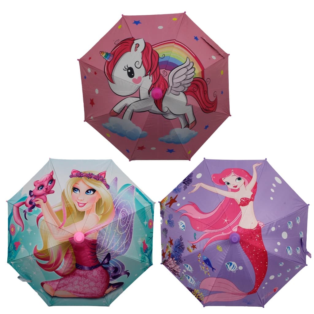 Guarda Chuva Automático Infantil Feminino Menina Princessa Cores Aleatoria