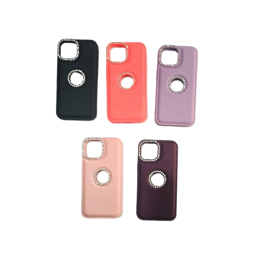 Capa Celular Compatível  IPhone Case 15 15 PRO MAX Silicone Aveludada Com Strass Brilhante