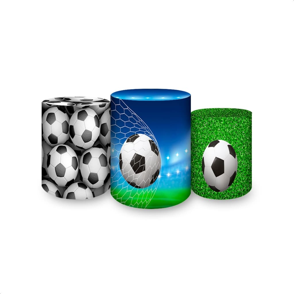 Capas De Cilindro Sublimados Veste Fácil C/ Elástico Tema Futebol