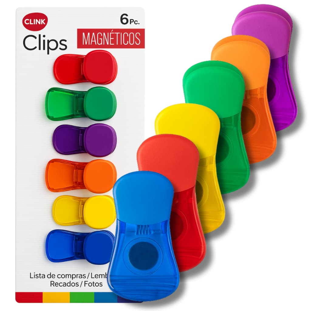 Kit Clips Magnético Prendedores Grandes Para Alimentos Pregador Multiuso Imã Super Forte Colorido