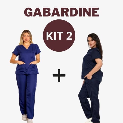 Kit 2 Pijamas Cirurgicos Tecido Gabardine Hospitalar Enfermagem 10